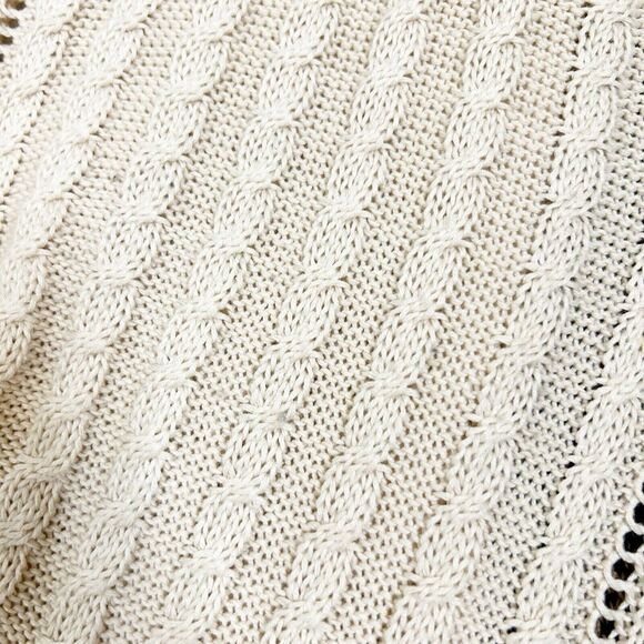 Andre by Unit Buckle Sleeve Cable Knit Leopard Asymmetric Sweater L - Picture 5 of 10